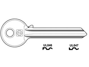 Chiavi per cilindri universal 7 spine grandi in acc. nich. - UL046 DX - in acciaio nichelato