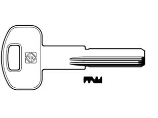 Chiavi punzonate per cilindri ibfm 6 spine ibf2r - IBF2R - in ottone nichelato, profilo dorsato, per cilindri di sicurezza