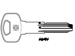 Chiavi punzonate per cilindri yale 6 spine ya90 - YA90 - in ottone nichelato, profilo dorsato, per cilindri di sicurezza