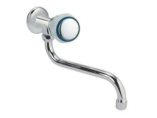 Rubinetto singolo per lavello con snodo glady - cromato, a parete, canna orientabile 'S'