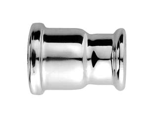 Manicotto ridotto in ottone cromato per canotti - ø mm.26x32 - con n.2 o-ring in gomma