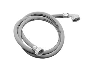 Tubo carico per lavatrice con curva - attacco FF 3/4 cm.150 - in gomma, bussole in alluminio e raccorderia in nylon