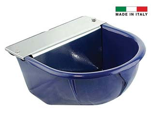Abbeveratoio in ghisa per vitelli e cavalli - capacità lt.5 - cm.25x28x15h. - abbeveratoio a livello costante in ghisa verniciata blu e trattata contro corrosione con per vitelli e cavalli, con copercio...