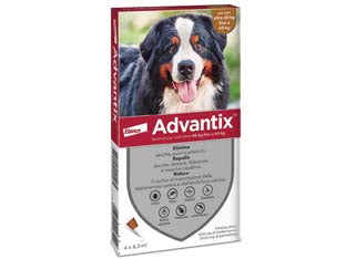 Antiparassitario advantix per cani oltre kg.40 - in conf. da 6 pipette SPOT-ON - per cani oltre Kg.40, tripla azione con IMIDACLOPRID e PERMETRINA, antiparassitario per uso esterno, repelle ed elimina zecch...