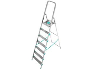 Scala libellula in alluminio - 8 gradini - telaio in alluminio mm.40x24 ovalizzato, gradini antiscivolo in alluminio estruso, gradini fissati al telaio con rullatura e ...