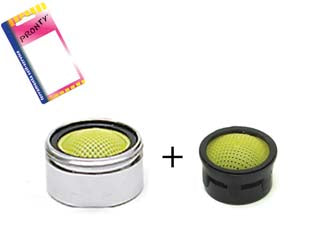 Aeratore maschio + filtro di ricambio per rubinetti in blister - in bl. pz.1+1 - in ottone cromato, fornito di guarnizione