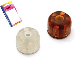 Fermaporta adesivo birillo Ø mm.30x25 con foro vite in blister - marrone, in bl.2 pz. - in plastica morbida