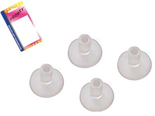 Ventose trasparenti con gambo in blister - ø mm.20, in bl.4 pz. - gambo mm. 6x12