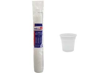 Bicchieri caffe bianchi ml.80 confezione pz.100 - ml.80 - in plastica monouso 100% riciclabile