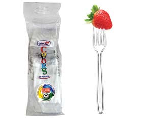 Forchette trasparenti pz.20 - in plastica, riutilizzabili, lavabili in lavastoviglie