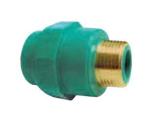 Riduzione filettata maschio in ppr pn25 - M ø mm.20x1/2' - filettatura in ottone, in PPR, PN25