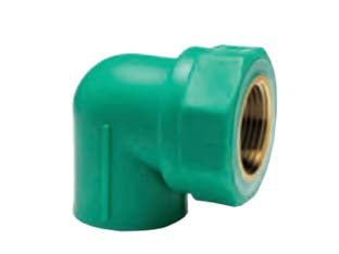 Curva 90° filettata femmina in ppr pn25 - F ø mm.20x1/2' - filettatura in ottone, in PPR, PN25