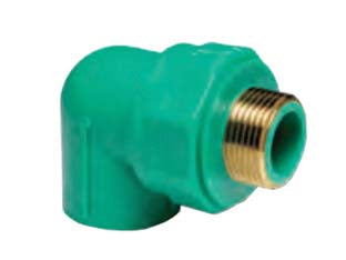 Curva 90° filettata maschio in ppr pn25 - M ø mm.25x3/4' - filettatura in ottone, in PPR, PN25