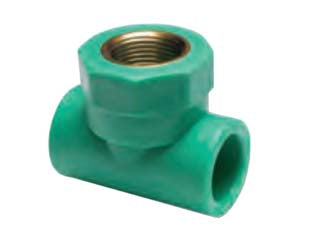 Raccordo a t filettata femmina in ppr pn25 - F ø mm.25x3/4'x25 - filettatura in ottone, in PPR, PN25