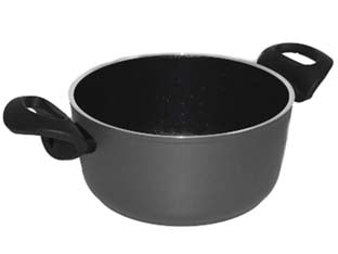 Casseruola a induzione 2 manici ballarini 130 - cm.24 - rivestimento antiaderente a 5 strati su base dura al Titanio, antiaderente a prova di utensili metallici, rivestimento estern...