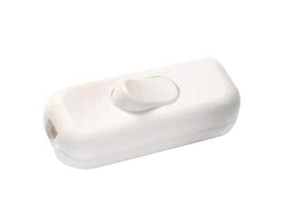 Interruttore passafilo unipolare bianco - interruttore passafilo unipolare a pulsante 250 Vac-2A, mm.60x26x15