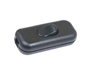 Interruttore passafilo unipolare nero - interruttore passafilo unipolare a pulsante 250 Vac-2A, mm.60x26x15