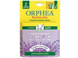Salvalana emanatori per grandi armadi al profumo di lavanda - pz.2 - emanatori in pura cellulosa ad ampia azione, per proteggere a lungo i capi in lana, lino, seta e cotone, 3 mesi di protezione