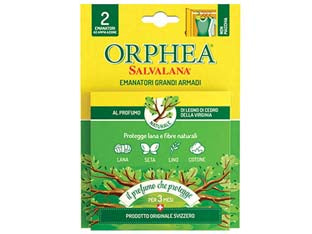 Salvalana emanatori per grandi armadi al profumo di legno di cedro - pz.2 - emanatori in pura cellulosa ad ampia azione, per proteggere a lungo i capi in lana, lino, seta e cotone, 3 mesi di protezione