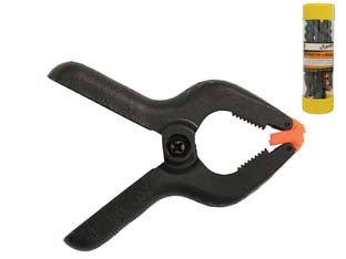 Morsetti a molla in tubo pz.12 - misura 3' - cm.7,5 - tubo pz.12 - materiale nylone, PE, colore nero/arancio