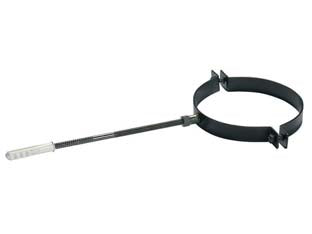 Collare reggitubo per stufe a pellet in acciaio verniciato nero opaco - ø mm.120 - in acciaio verniciato