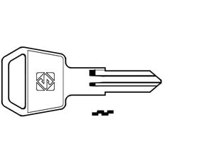 Chiavi per cilindri cina 4 spine piccole - RC6 DX - in ottone nichelato, utilizzo principale: per cassette postali