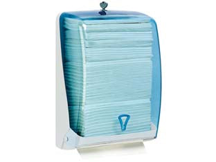 Distributore carta asciugamani piegata a c - cm.28,5x13,5x37,5 - con chiusura di sicurezza a chiave, ideale per qualsiasi ambiente, realizzato in abs, fissaggio con viti