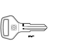 Chiavi per cilindri evergood 5 spine piccole ed1 - ED1 DX - in acciaio nichelato, utilizzo principale: per lucchetti