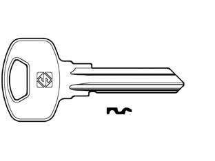 Chiavi per cilindri yale 6 spine grandi ya91 - YA91 DX - in ottone nichelato, profilo dorsato