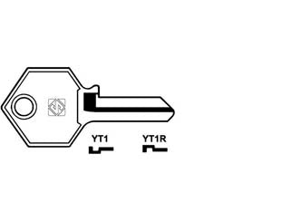 Chiavi per cilindri yeti - YT1 DX - in acciaio nichelato, utilizzo principale: per lucchetti da mm.40