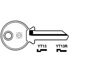 Chiavi per cilindri yeti - YT13 DX - in acciaio nichelato, utilizzo principale: per lucchetti
