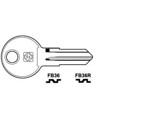 Chiavi per cilindri fab 5 spine piccole - FB36 DX - in ottone nichelato, per selettori BFT