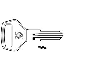 Chiavi per cilindri cash box 5 spine piccole cax2r - CAX2R - in ottone nichelato, utilizzo principale: per cassette di sicurezza