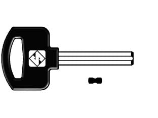 Chiavi per cilindri luma lm5p - LM5P - in acciaio nichelato, profilo dorsato, testa in plastica, utilizzo principale: per lucchetti e bloccadisco moto