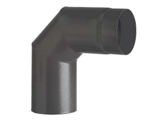 Gomito 90° porcellanato per stufe a legna nero opaco ala smalto top - ø mm.120 - gomito a 90° a tre settori in acciaio, ad alto spessore, saldati e rivestiti, sia all’interno che all’esterno con smalto porc...