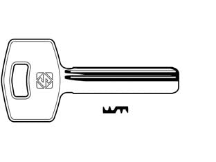 Chiavi punzonate per cilindri grifo 6 spine gf1 - GF1 - in ottone nichelato, profilo dorsato, per cilindri di sicurezza