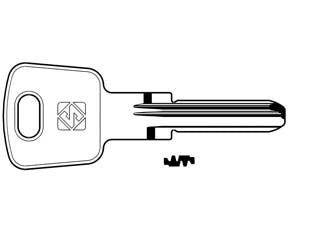 Chiavi punzonate per cilindri omec 6 spine oc6 - OC6 - in ottone nichelato, profilo dorsato, per cilindri di sicurezza