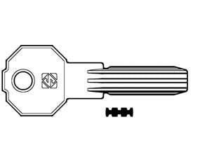 Chiavi punzonate per cilindri prefer 6 spine pf20 - PF20 - in ottone nichelato, profilo dorsato, per cilindri di sicurezza