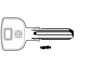 Chiavi punzonate per cilindri tesa 11 spine te9 - TE9 - in ottone nichelato, profilo dorsato, per cilindri di sicurezza