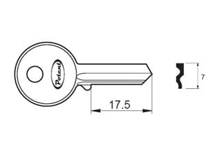Chiave grezza k2730 r1 - in ottone nichelato, per lucchetti 2730-2770-2770S-2730M-2770M