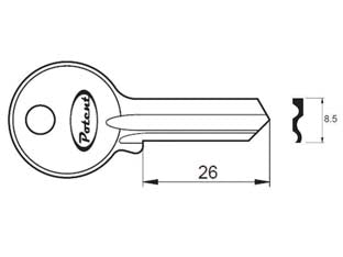 Chiave grezza k2750/60 r1 - in ottone nichelato, per lucchetti 2750-2760-2790-2790S-2750M-2790M-2810-2820-2880-2910