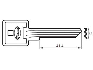 Chiave grezza k2640 r1 - in ottone nichelato, per lucchetti 2600-2610