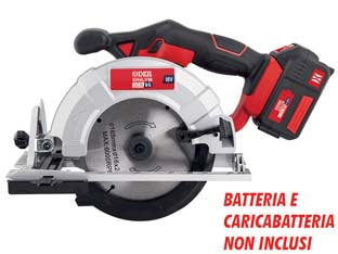 Sega circolare a batteria 18v only1 - BATTERIA E CARICABATTERIA NON INCLUSI, alimentazione 1 batteria litio 18v 2,0/4,0 Ah, lama max 165 mm, Angolo 45°, taglio mas...