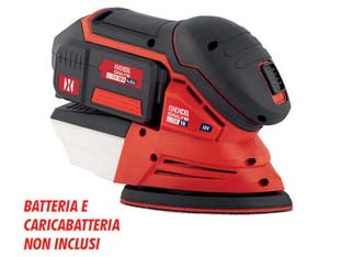 Levigatrice delta a batteria 18v only1 - BATTERIA E CARICABATTERIA NON INCLUSI, alimentazione 1 batteria litio 18v 2,0/4,0 Ah, piastra 135x135x95 mm fissaggio velcro,...