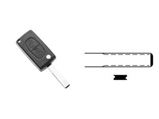 Cover chiavi per auto citroen peugeot hu83ars2 - HU83ARS2 - 2 bottoni - permette di riutilizzare la parte elettronica della chiave originale in caso di rottura o danneggiamento della parte meccanic...