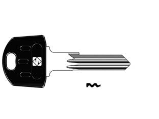 Chiavi per cilindri abus 5 spine piccole ab56ap - AB56AP DX - in acciaio nichelato, profilo dorsato, testa plastica