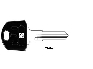 Chiavi per cilindri abus 5 spine piccole ab59rap - AB59RAP SX - in acciaio nichelato, testa plastica, utilizzo principale: antifurti ciclomotori, motociclette, biciclette