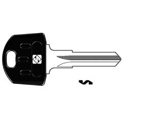 Chiavi per cilindri abus ab64rap - AB64RAP SX - in ottone nichelato, testa plastica, utilizzo principale: antifurti ciclomotori, motociclette, biciclette