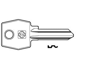 Chiavi per cilindri agb 5 spine grandi agb1r in acc. nich. - AGB1R SX - in acciaio nichelato, profilo dorsato