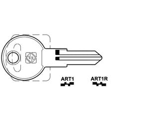Chiavi per cilindri armstrong 4 spine piccole - ART1 DX - in acciaio nichelato, utilizzo principale: per cassette postali